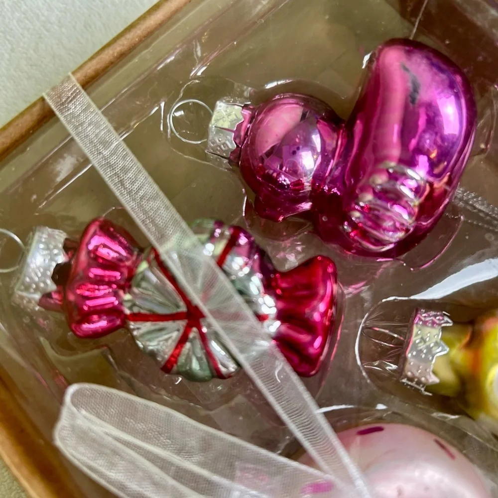 Target Bullseye Mini Christmas Glass Ornaments New